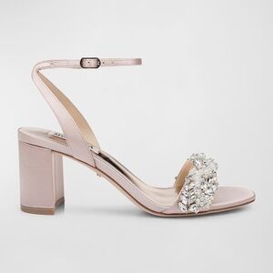 Badgley Mischka Clara Embellished Satin Cocktail Sandals